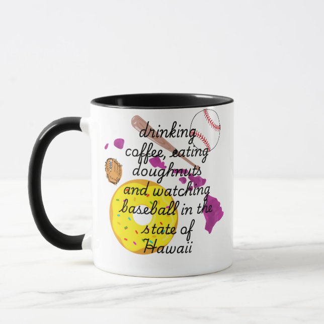 Caneca Basebol, café e donuts no Havaí  (Esquerda)