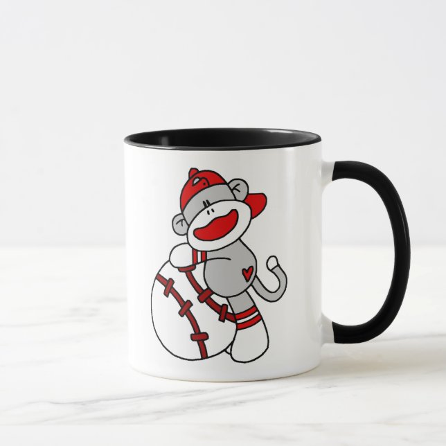 Caneca Basebol do macaco da peúga (Direita)