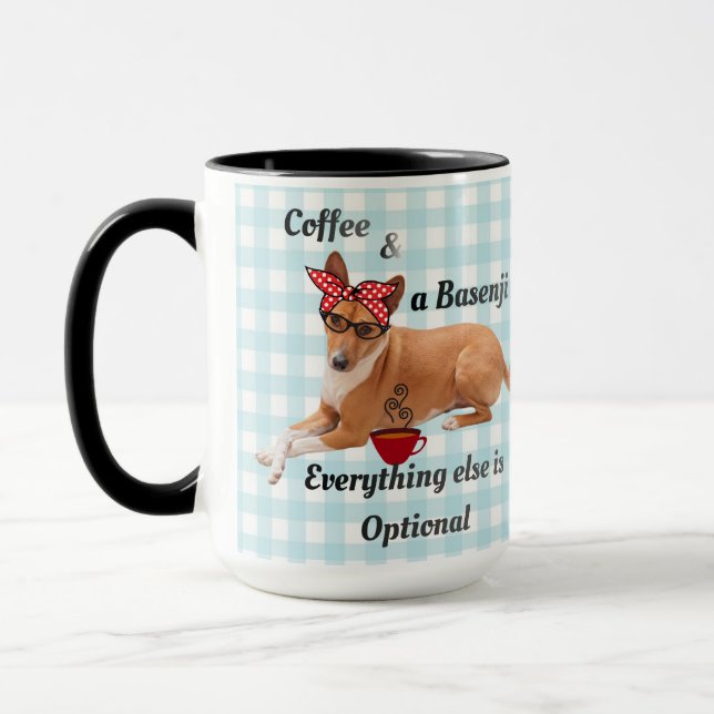 Caneca Basenji & Mãe de Cachorro Café  (Esquerda)