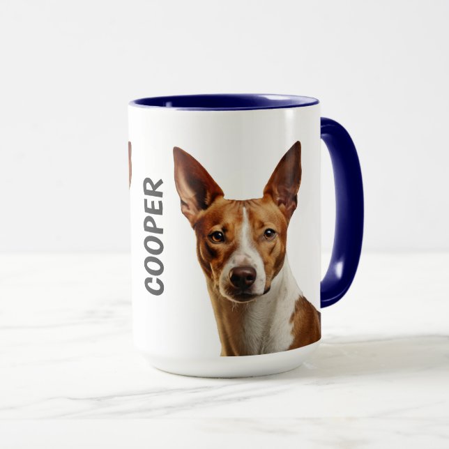 Caneca Basenji Personalizado Mug (Frente Esquerda)