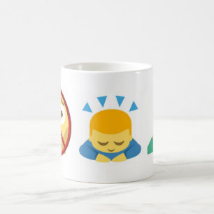 Caneca básica Emoji: Nenhum medo, curva-se para