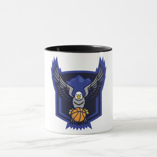 Caneca Basquete de Águia em Movimento - Emblema Esportivo (Centro)