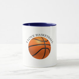 Caneca Basquete de couro preto e laranja personalizado