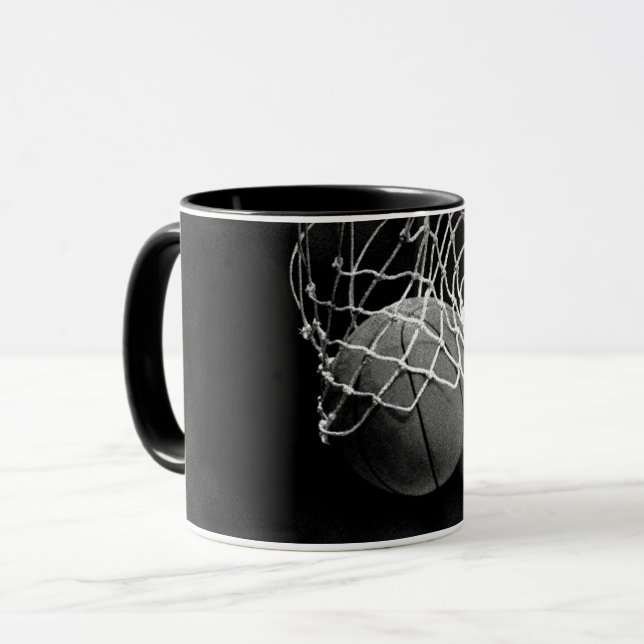 Caneca Basquete preto e branco (Frente Esquerda)