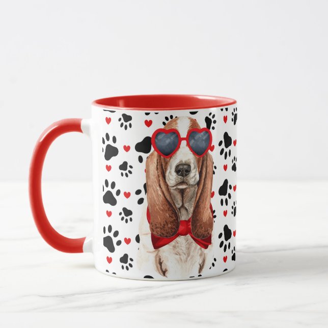Caneca Basset Hound Love Engraçado Dog Lover (Esquerda)