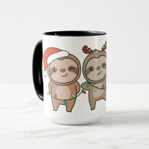 Caneca Bastante Natal Animais de Natal Bons Sloth
