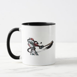 Caneca Bastão de balanço do jogador de beisebol, vista