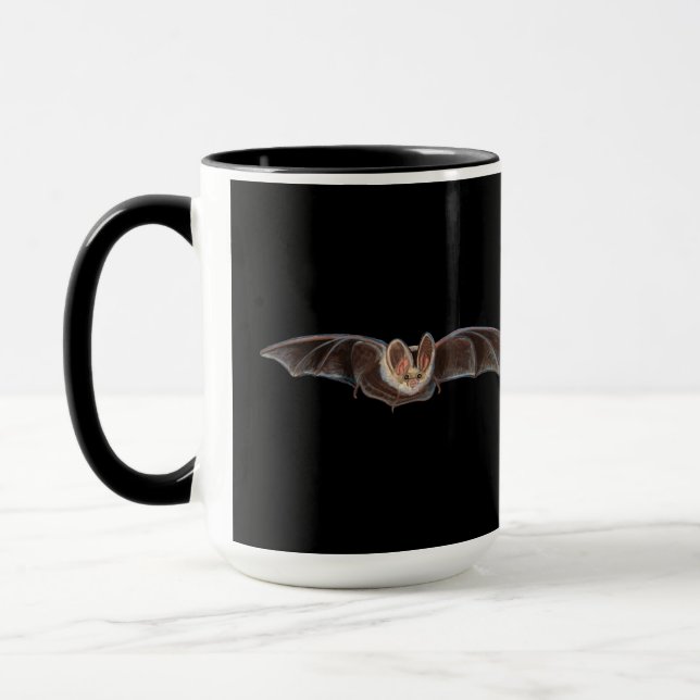 Caneca Bat Pipistrellus pipistrellus Ilustração Preta (Esquerda)