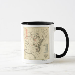 Caneca Batalha de Antietam - mapa panorâmico 4 da guerra