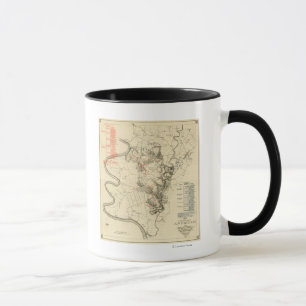 Caneca Batalha de Antietam - Mapa Panorâmico da Guerra Ci