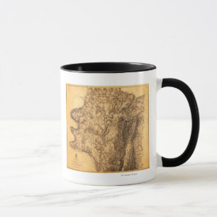 Caneca Batalha de Antietam - Mapa Panorâmico da Guerra Ci