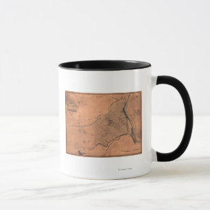 Caneca Batalha de Shiloh - Mapa Panorâmico da Guerra Civi