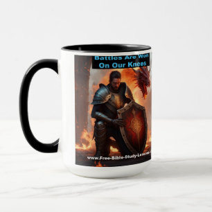 Caneca Batalhas São Ganhadas Por Nossos Joelhos, Christia
