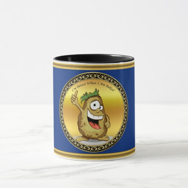 Caneca Batata personagem de desenho animado com cabelo ve (Centro)