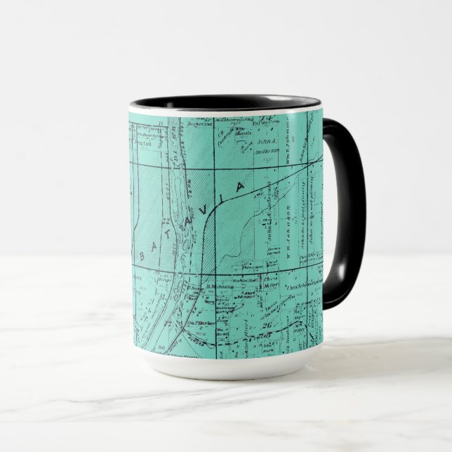 CANECA BATAVIA ILLINOIS 1871 MAP FOX RIVER VALLEY (Frente Esquerda)