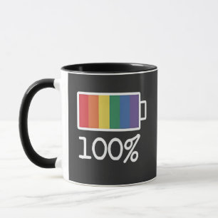 Caneca Bateria 100% de orgulho LGBT Engraçado pela Gay Ig