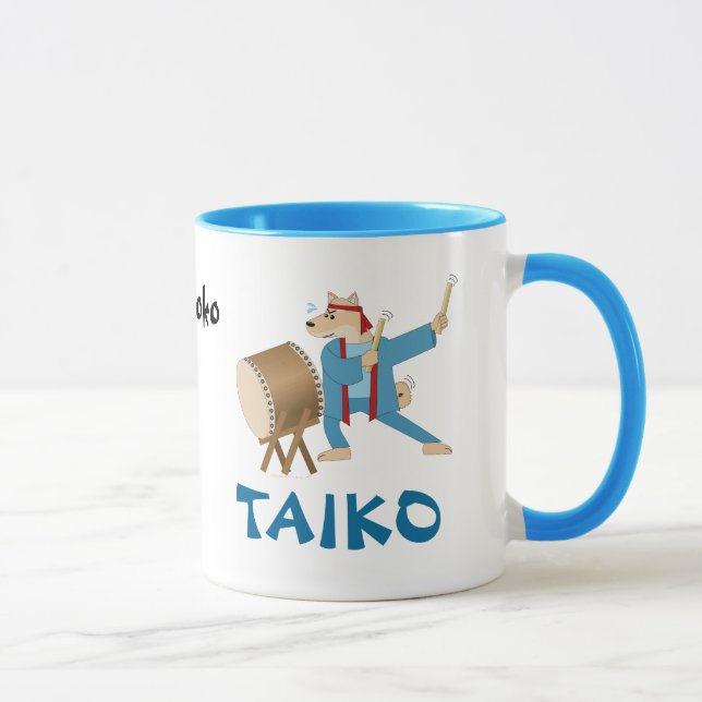 Caneca Baterista de Taiko do cão dos desenhos animados do (Direita)