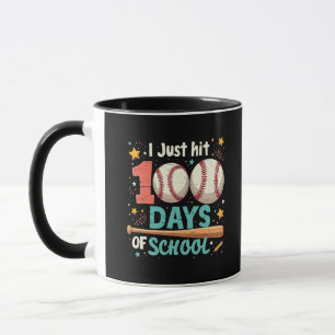Caneca Bati 100 dias na escola 100 dias de baseball