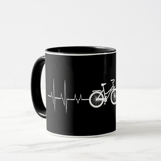 Caneca Batimento Cardíaco de Ciclo- Bicicleta Com Amor (Frente Esquerda)