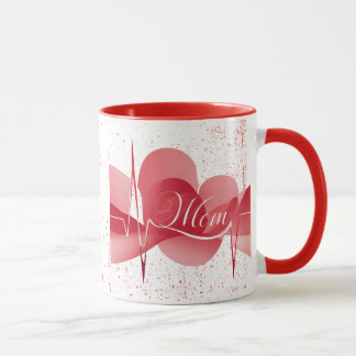 Caneca Batimentos cardíacos do amor de uma mãe