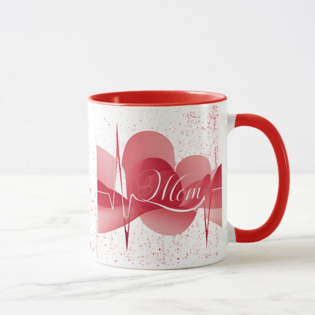 Caneca Batimentos cardíacos do amor de uma mãe (Direita)