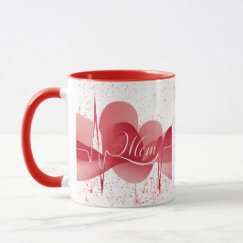 Caneca Batimentos cardíacos do amor de uma mãe