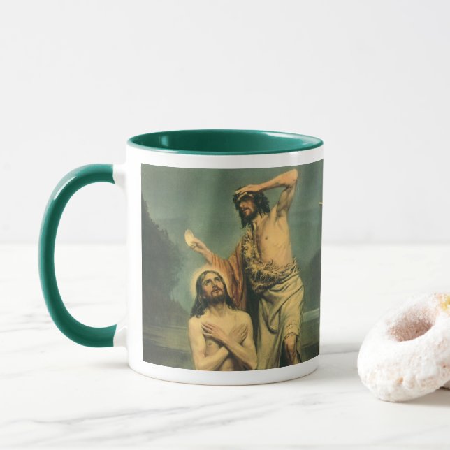Caneca Batismo de Jesus Cristo de João Batista (Com Donut)
