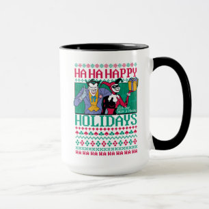 Caneca Batman Joker de Feriados Felizes e Harley Quinn