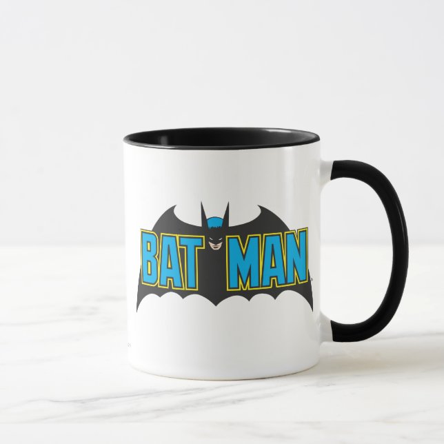 Caneca Batman | Logotipo azul de vinheta (Direita)