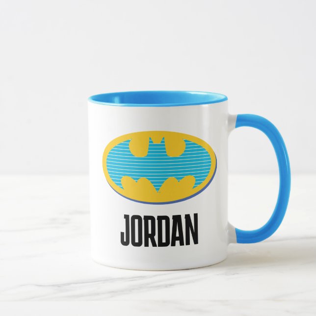 Caneca Batman | Símbolo de faixas cianas (Direita)