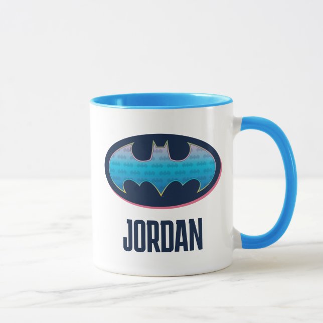 Caneca Batman | Símbolo rosa e azul (Direita)
