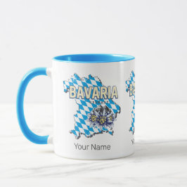Caneca Baviera Alemanha — Mapa do Estado Federal Retro Ed
