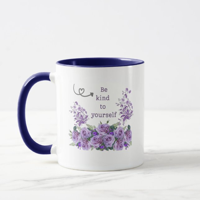 Caneca be kind to yourself floral inspirational Mug (Esquerda)