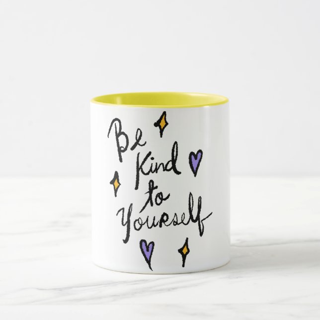 Caneca Be Kind to Yourself Motivational Quote Coffee Mug (Centro)