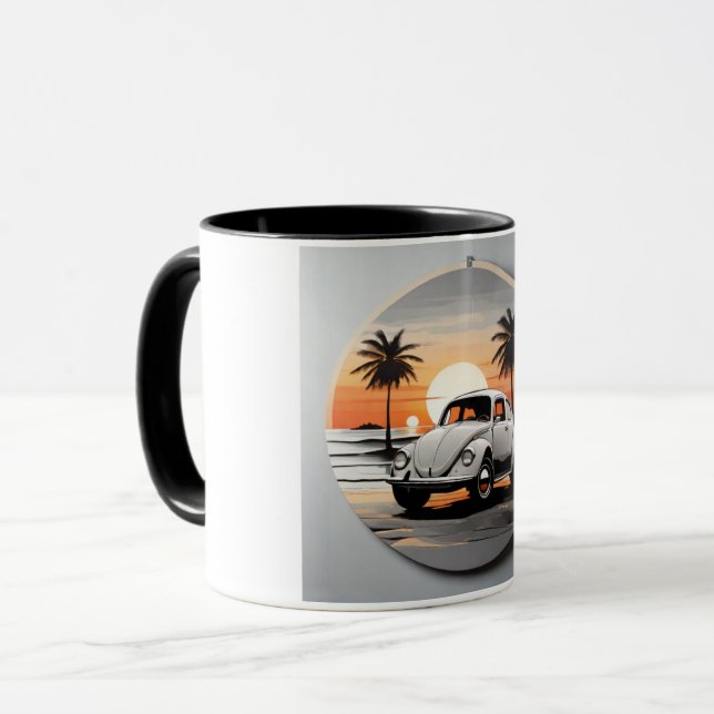 Caneca "Beach Beetle Mug - Coastal Vintage Car Lover's  (Frente Esquerda)