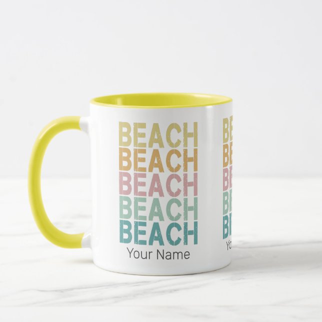 Caneca Beach Retro Lettering Vintage Holiday Summer (Esquerda)