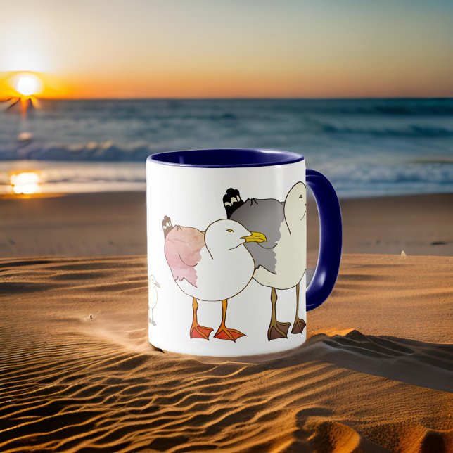 Caneca Beach Seagulls Mug (Criador carregado)