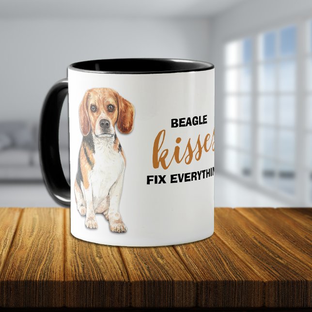 Caneca Beagle Dog Kisses consertar tudo (Criador carregado)
