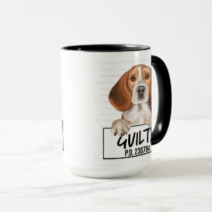 Caneca Beagle Mugshot Guilty Dog