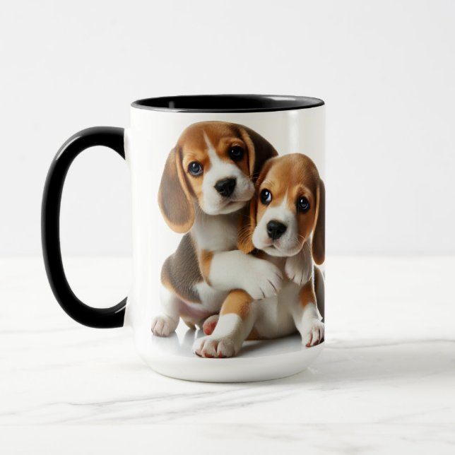 Caneca Beagle Puppies! Personalize seu caneca! (Esquerda)