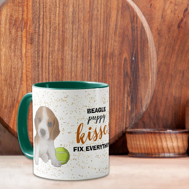 Caneca Beagle Puppy Kisses Conserte Tudo Mug (Criador carregado)
