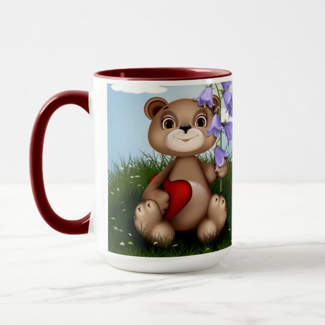 Caneca Bear Holding Bouquet Flower-30926 (Esquerda)