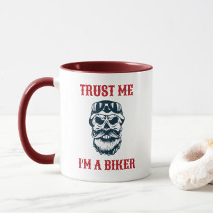 Caneca Beard Scull Motociclos Acredite que sou um mot
