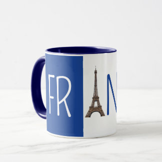 Caneca Beautiful France Flag Mug version Eiffel Tower
