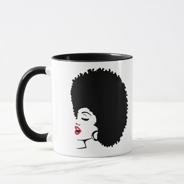Caneca Beautiful Red Lip Afro Mug (Esquerda)