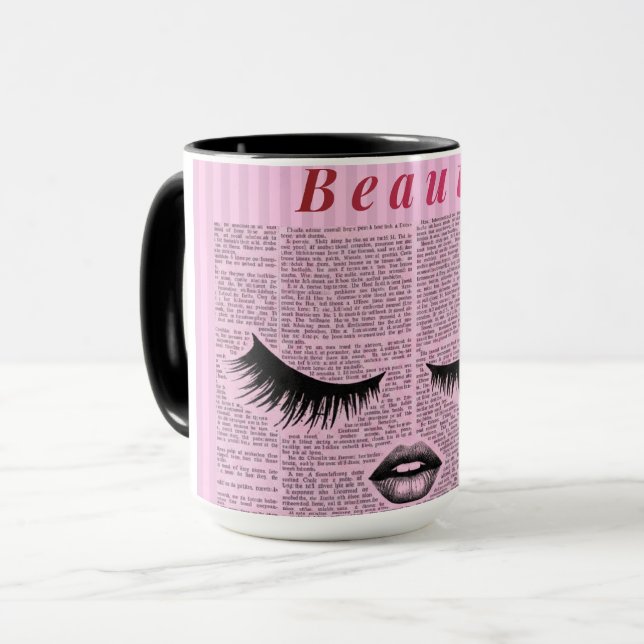 Caneca Beauty Pink Feminine Combo Mug – Fashion Aesthetic (Frente Esquerda)