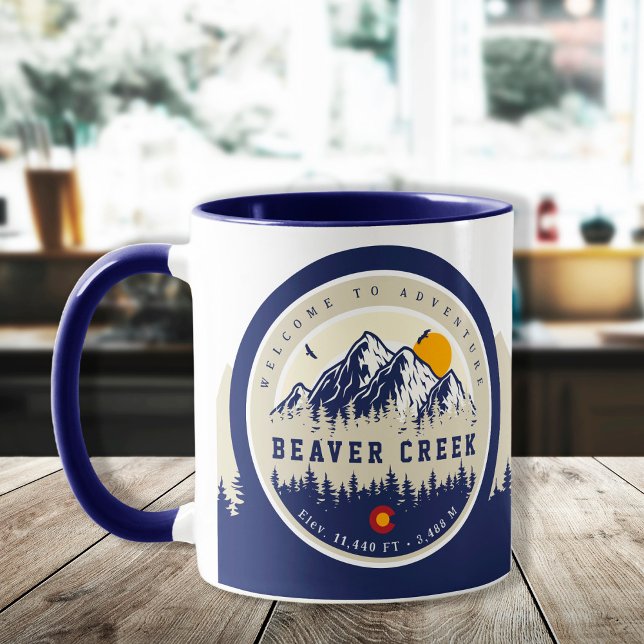 Caneca Beaver Creek Colorado Flag Mountain Souvenir (Criador carregado)