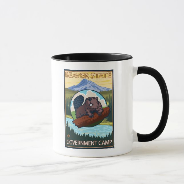 Caneca Beaver & Mt. Hood - Campo de Governo, Oregon (Direita)