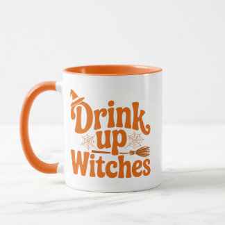 Caneca Beba Até o Fim Bruxas Retrô Halloween