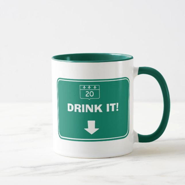 Caneca Beba-o, não o derrame! customizável (Direita)